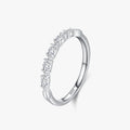 Ailmay Solid 925 Sterling Silver Simple Stackable Cubic Zirconia Finger Rings for Women Fashion Engagement Anniversary Jewelry