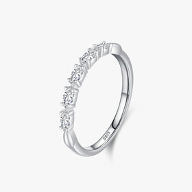 Ailmay Solid 925 Sterling Silver Simple Stackable Cubic Zirconia Finger Rings for Women Fashion Engagement Anniversary Jewelry