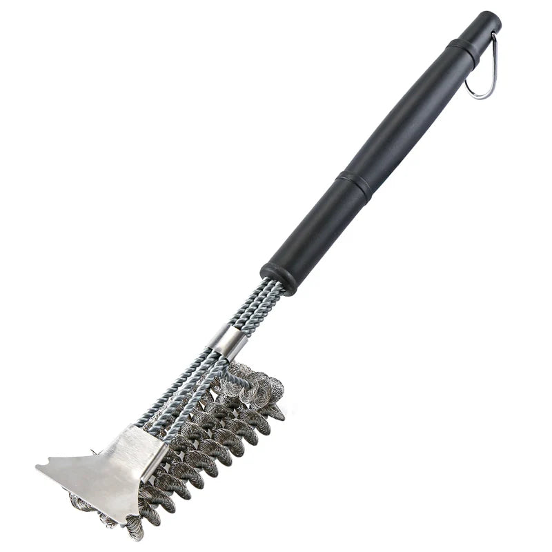 Grill Brush and Scraper  Extra Strong BBQ Cleaner Safe Wire Bristles 18" Stainless Steel  Bbq Cleaning Brush
