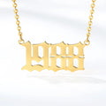 Qiuhan Latest Gold Plated Stainless Steel Year Necklace Birthday Number Pendant BFF Gift Featuring Slim-fitting Cross