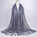 2024 New Design Fashion Lace Hijab Scarf Fashion Muslim Wraps Headscarf for Women Malaysia Ethnic Scarves Shawl