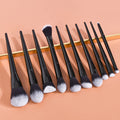 YUE 10 Pcs Private Label Multi-function Vegan Pro Double Head Super Soft Synthetic Hair All Black Handle Flat Brush Brushes