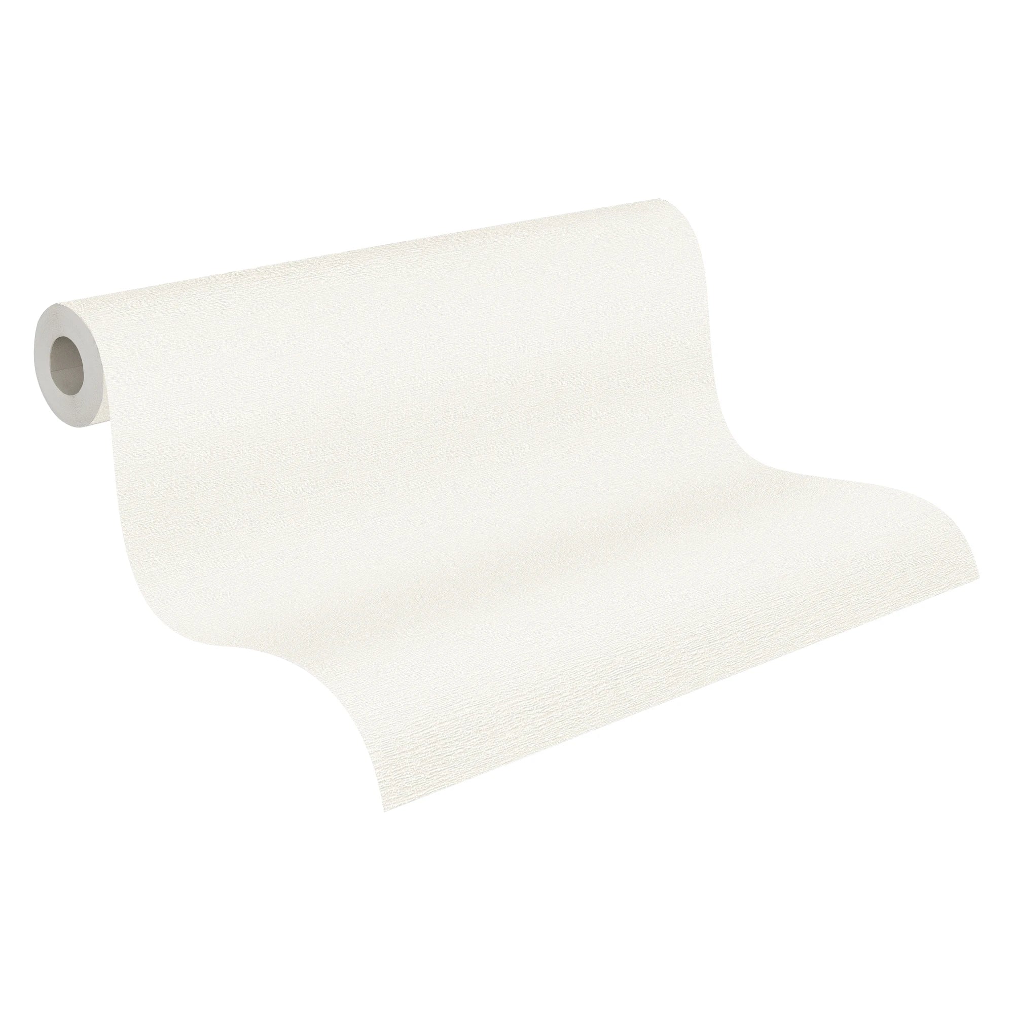 Made in Germany - Wallpaper rolls Solid Plain Colour White - Non Woven Vinyl - Wallpaper Linen Look for Walls - 1005 x 053 m