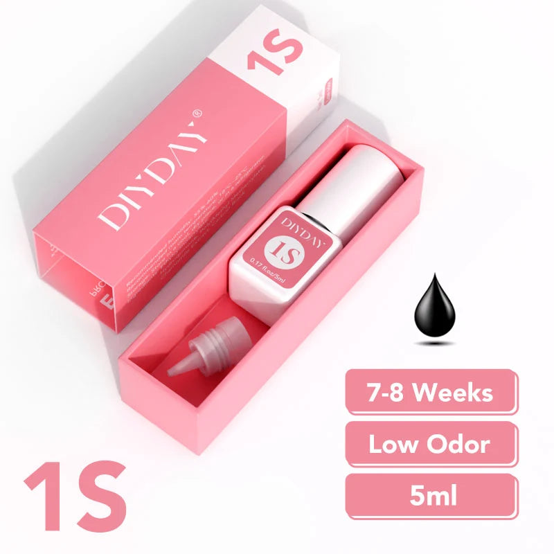 DIYDAY No Stimulation 5ml 10ml Volume Lash Black Adhesives Sealants for Eyelash Grafting
