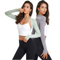 Custom Women Long Sleeve Cropped Tops Breathable Outdoor Running and Cycling Sports Yoga Fitness Gym Wear
