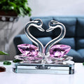 Crystal Swan Crafts Miniature Animal Figurines Handmade UV Printing Custom Logo Home Decor Wedding Gifts Inspired Feng Shui
