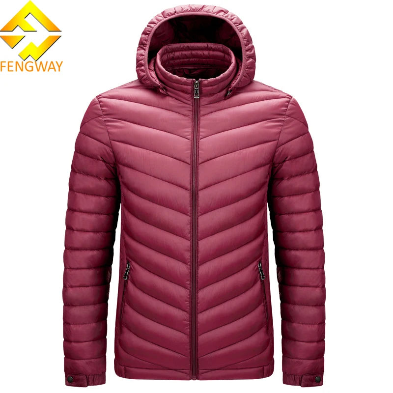 Men's Customizable Outdoor Waterproof Puff Jacket Winter Warm Thick Coat with Hood High Street Style