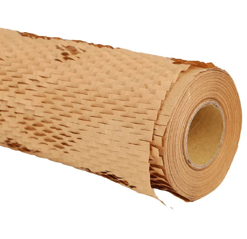 50cm 250m Recyclable Anti-Curl CE Certified Honeycomb Paper Wrap Roll with Gravure Printing for Gift & Craft Packaging