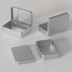 Customizable Factory-Designed Metal Tin Box Hinged Rectangle Storage with Custom Logo for Candle Craft Sticker Storage
