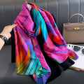 Wholesale Fashion Bright Color Silk Scarf Custom Printing Hot Summer Floral Print Georgette Chiffon Silk Women's Printed Shawls