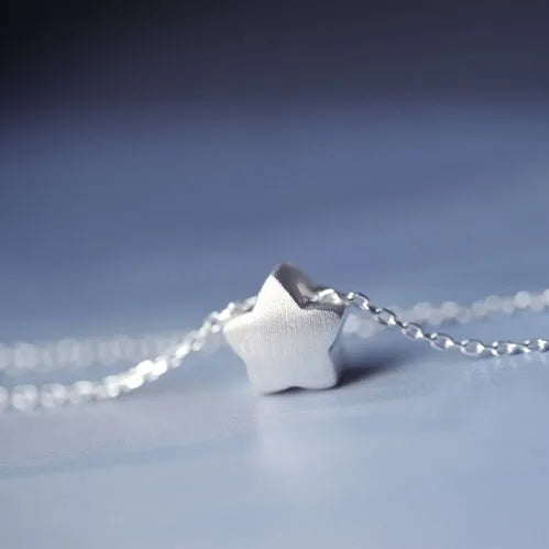 925 Sterling Silver Star Necklaces Pendants for Women Fashion Lady Festival Gift Silver Jewelry