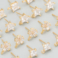MC76 10pcs/lot GUFEATHER 18K Gold Plated Rhodium Copper Zircon Jewelry Accessories Handmade Charms DIY Earrings Bag MegaBDM