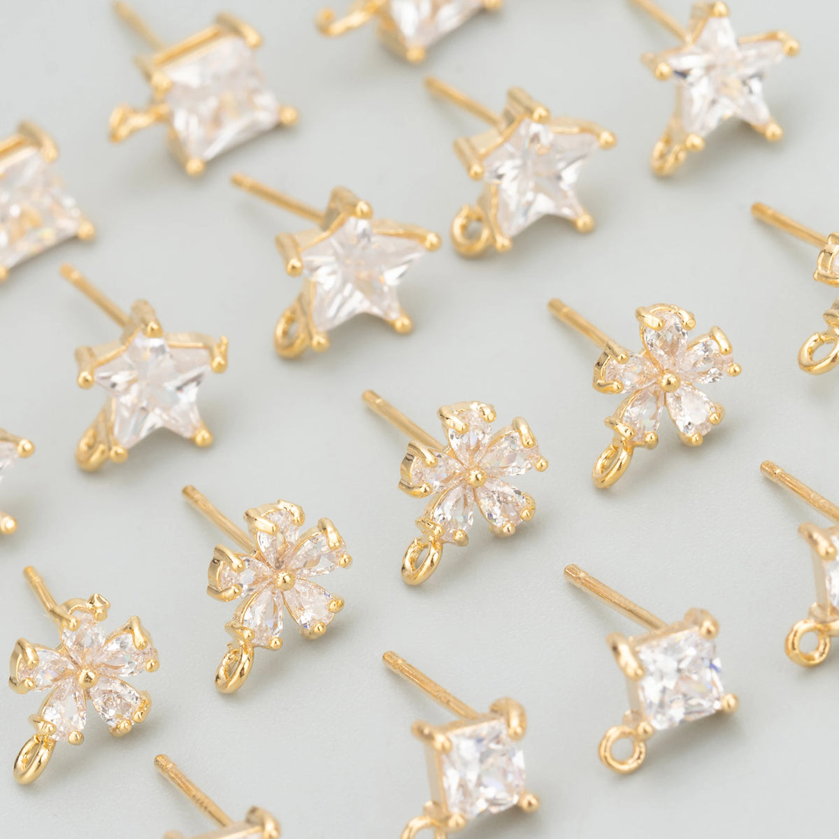 MC76 10pcs/lot GUFEATHER 18K Gold Plated Rhodium Copper Zircon Jewelry Accessories Handmade Charms DIY Earrings Bag MegaBDM