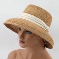 SH-0063 Wide Brim Floppy Straw Hat for Women Summer Beach Bucket Sun Cloche Casual Outdoor UV Travel Hat Paper Material