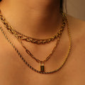 Chris April in Stock 14k Gold Plated 316L Stainless Steel Minimalist Vintage Thick Chain Necklace for Women