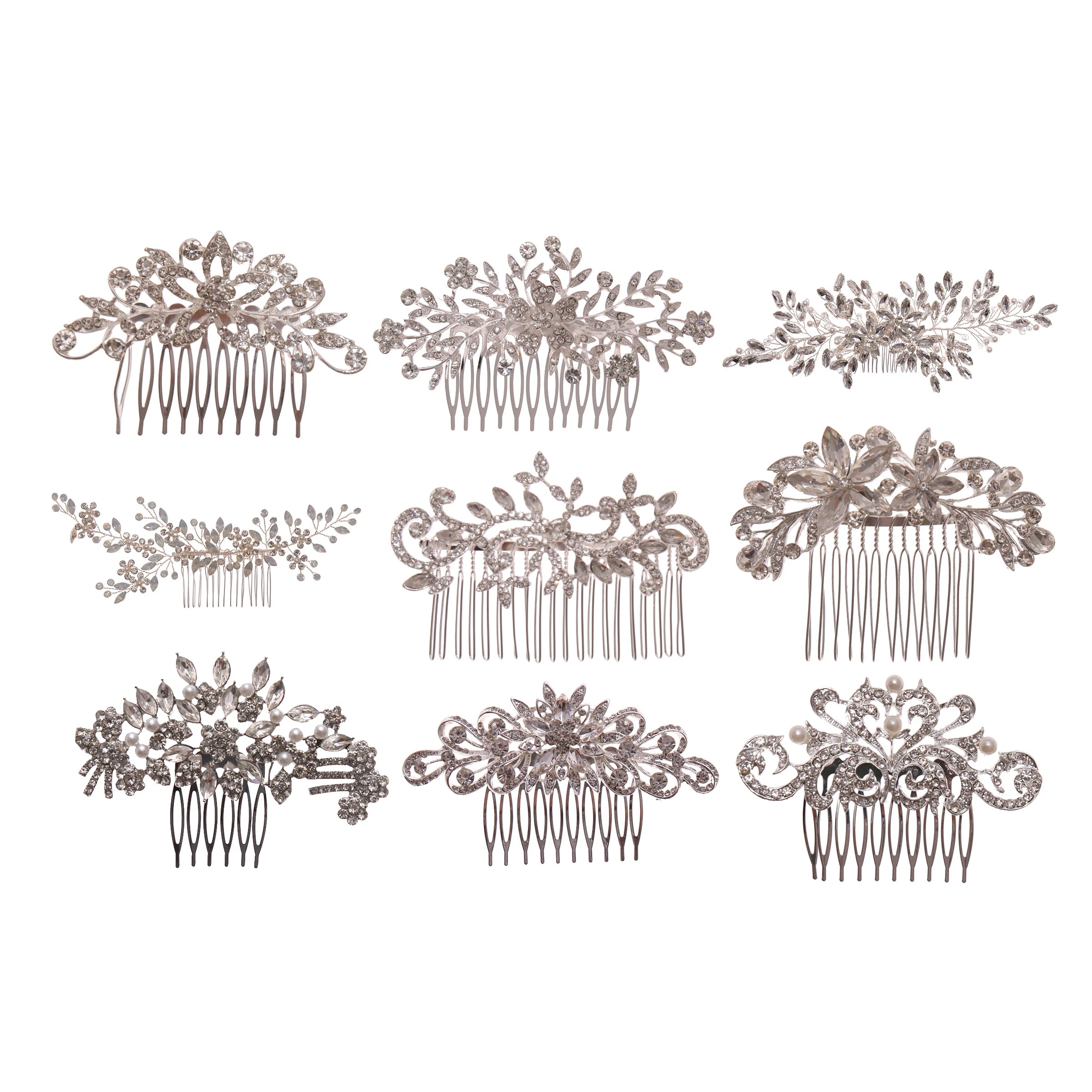Newest Wholesale Rhinestone Crystal Alloy Wedding Decoration Accessories Bridal Hair Combs