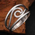 Huitan S925 Unique Vortex Glossy Hollow Design Band Rings Bosnian Style Fashion Jewelry 925 Sterling Silver Rings for Women Men