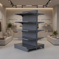 Double-sided Metal Supermarket Shelves Goods Display Rack Storage for Convenience Store