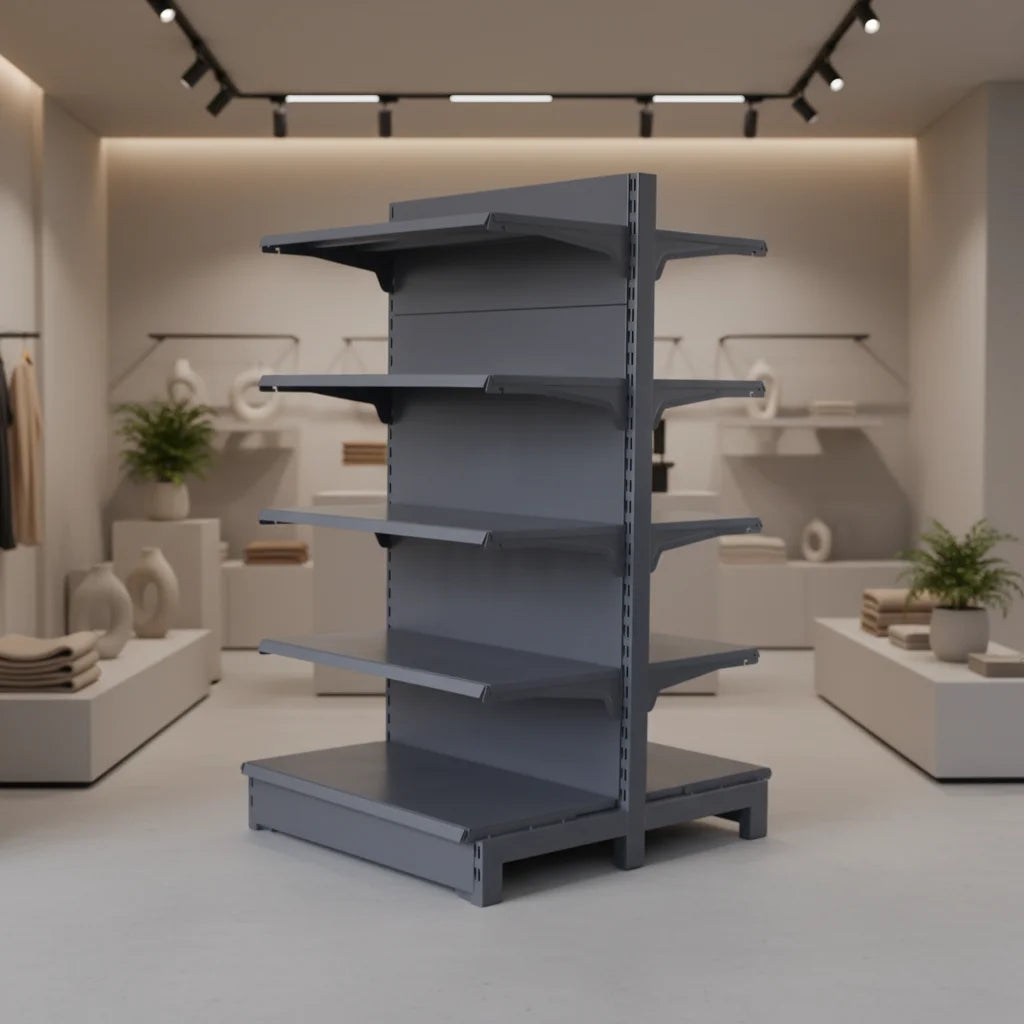 Double-sided Metal Supermarket Shelves Goods Display Rack Storage for Convenience Store