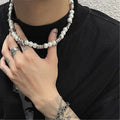 Punk Pearl Thorns Necklaces Fashion Hip Hop Rap Men Women Versatile Beaded Clavicle Chain Necklace