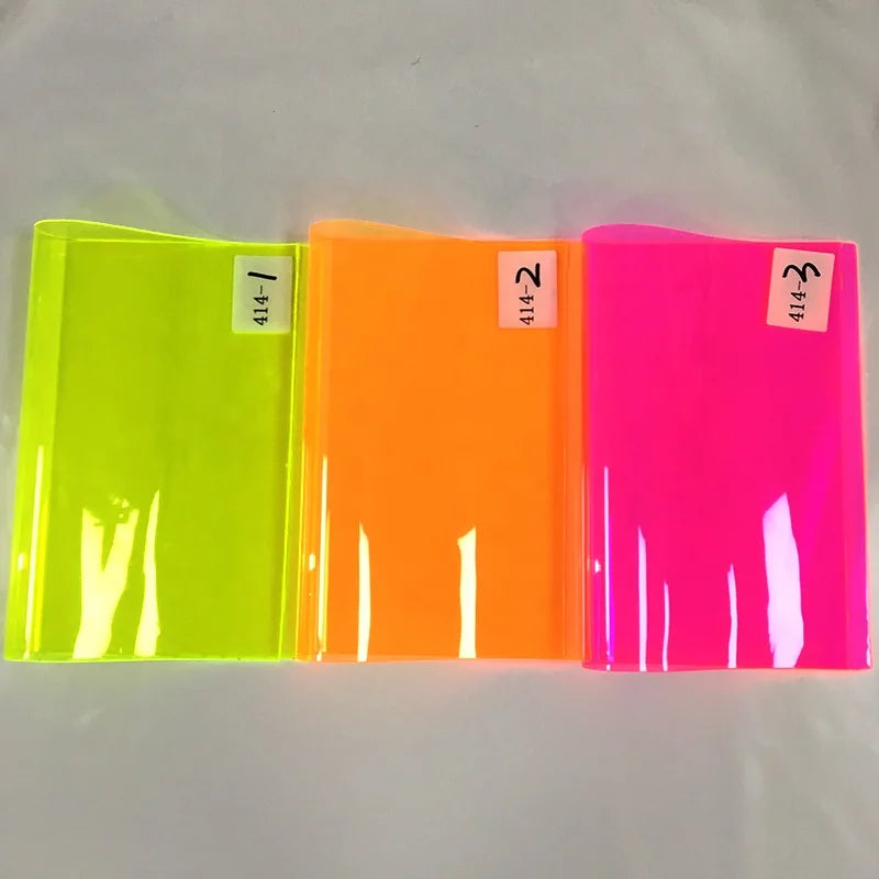 0.8mm Wholesale Fluorescent Coloured Transparent Soft PVC Film for Bags/Shoes/Sandals