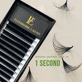Easy Fanning Lashes  Cashmere Soft Blooming Lashes Matte Dark Black Easy to Fan Lash Extensions Quick Fan Silk Eyelashes