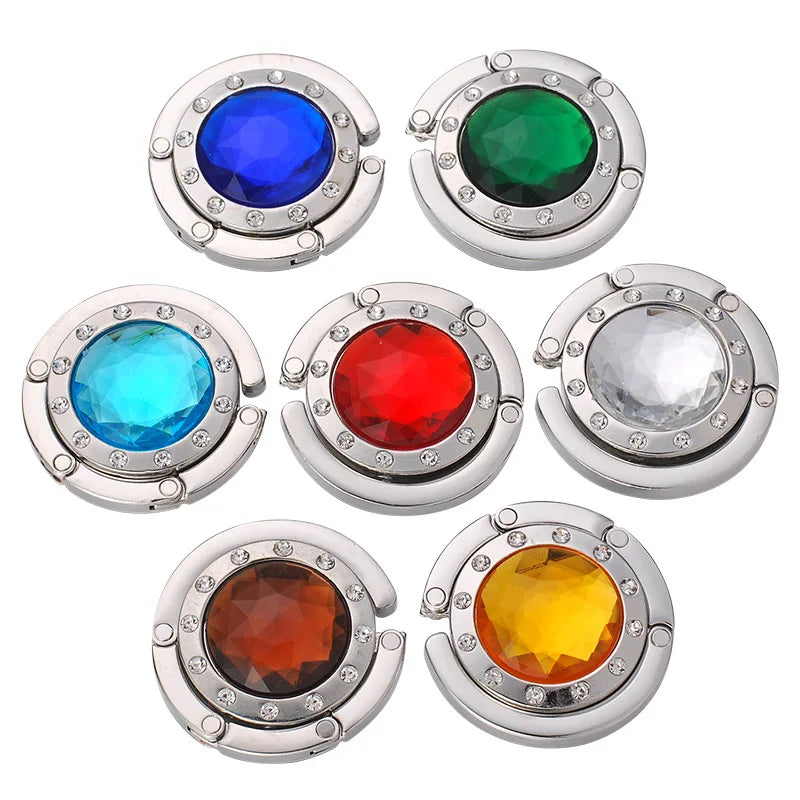 Round Diamond Pouch Buckle Portable Purse Hook Bag Accessories Creative Student Gifts Bags Hook Table