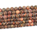 Natural Round Red Leopard Skin Jasper Beads Strand Jaguar Stone Bead for Jewelry DIY Bracelets Making 4mm 6mm 8mm 10mm 12mm