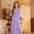 Fashion Elegant Bead Stitched Diamonds Big Swing Long Dress With Manteau Abaya Kaftan Jalabiya Dubai