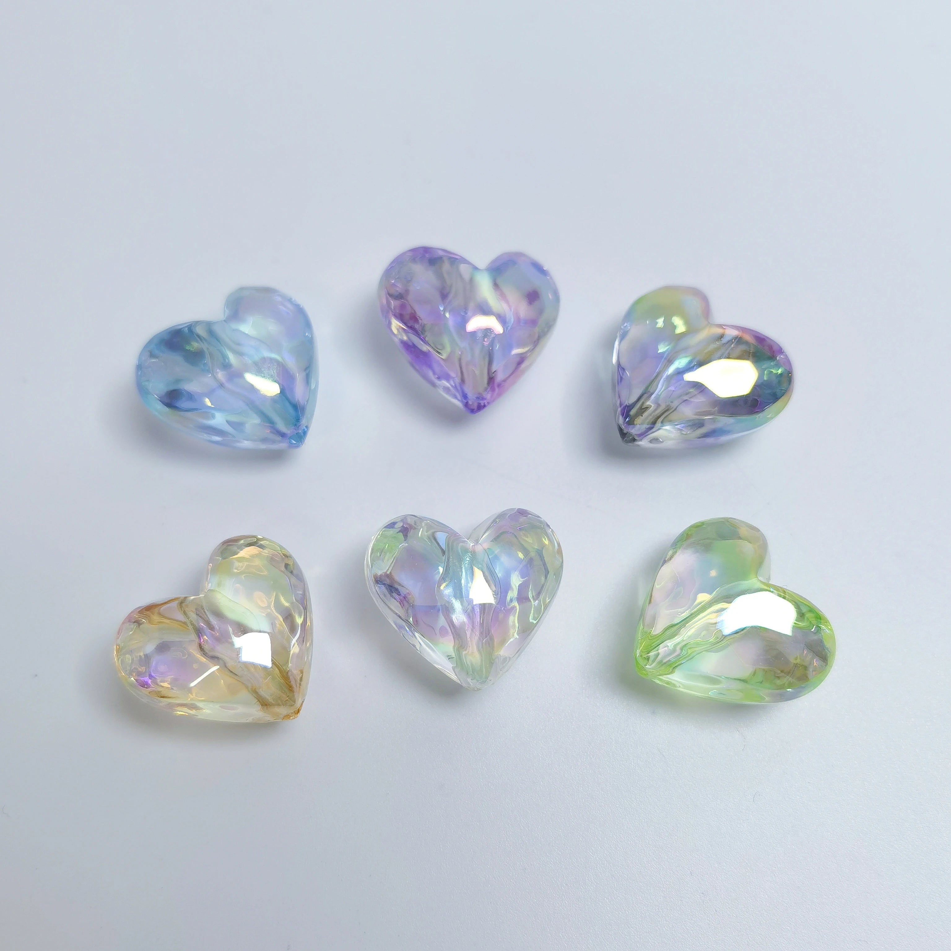 19mm Shiny AB Color Acrylic Heart Shaped Beads for DIY Pen Bracelet Necklace Earrings Craft Decoration Jewelry Making