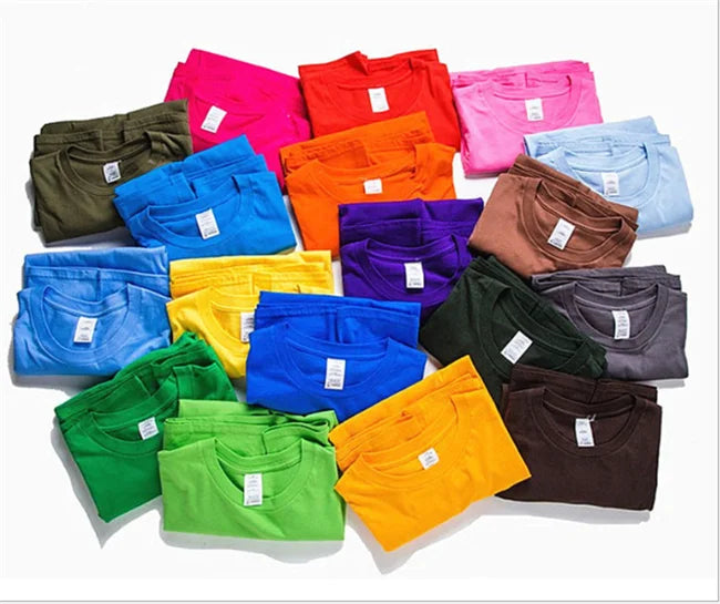 Wholesale Cheap Plus Size 150gsm 100% Cotton Round Neck OEM logo Unisex Blank Plain Women's Men's T-shirts