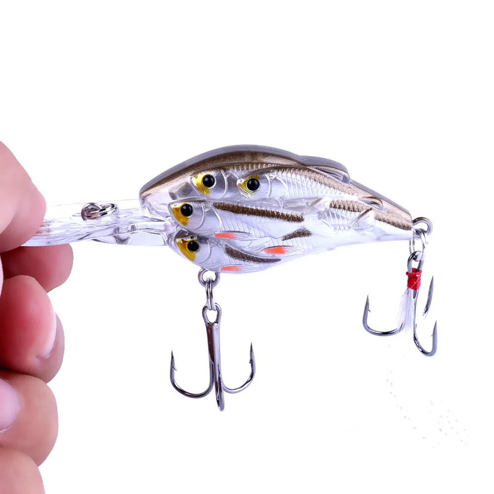 7.5CM 9G Crankbait With Rattle Ball Inside New Type Hard Plastic Group Fish Like Crankbait Fishing Lure Floating Lure