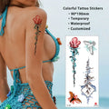 Wholesale Full Color Realistic Rose Flower Personalized butterfly Pattern Temporary Waterproof Water Transfer Tattoo Stickers