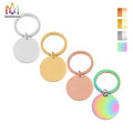 Stainless Steel 4 Colors Keychain Round Shape Key Chain Blank DIY Keychain Engravable Key Ring Jewelry