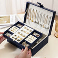 New Double Layer Large Capacity  Fashion Leather Jewelry Storage Box