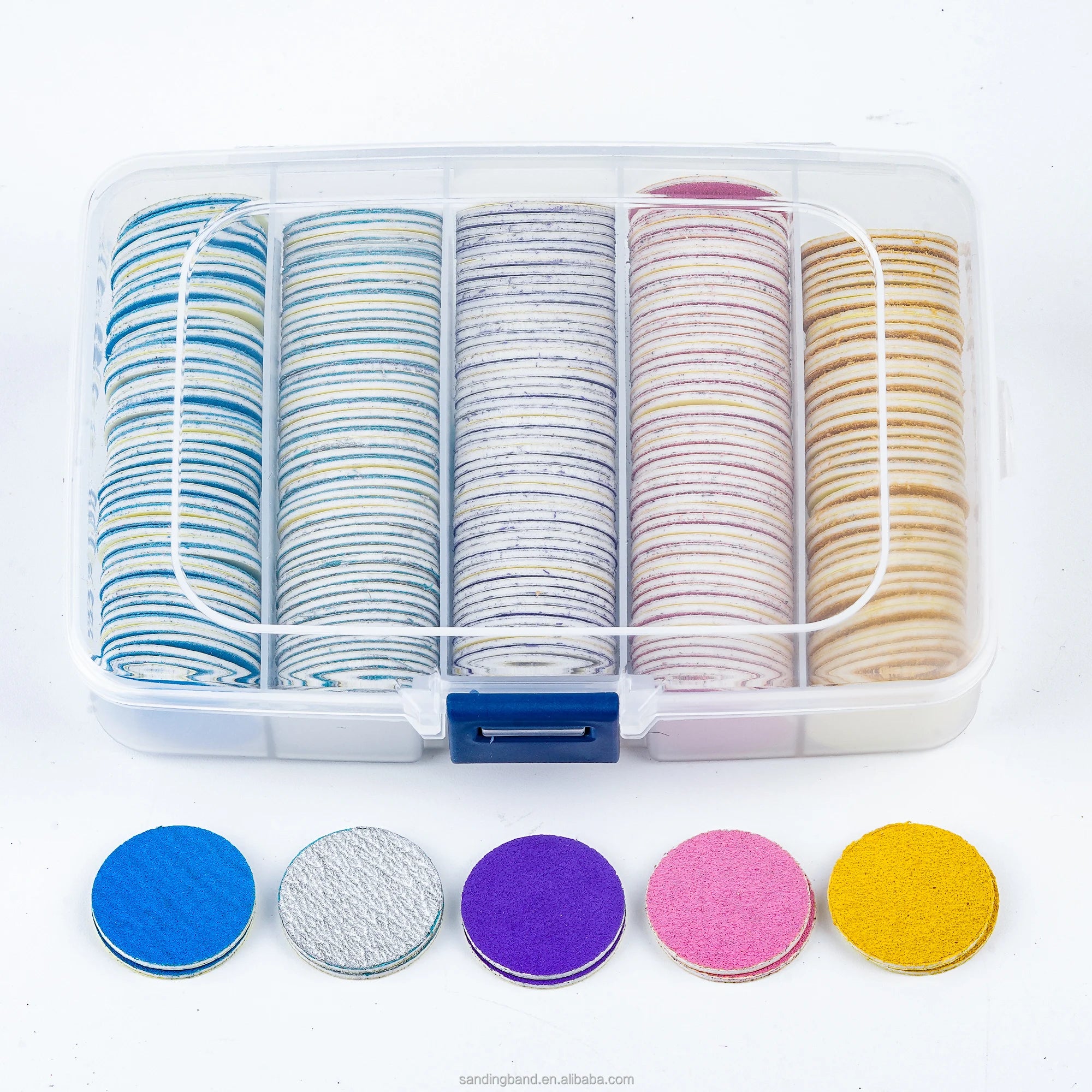 25mm Manicure Sanding Discs Set 250pcs/box Colorful Pedicure Tools