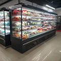 Custom Air Cooling Supermarket Open Chiller Fruit Showcase Multideck Refrigerated Display with Universal Wheels