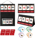 Homey Early Childhood Education CVC Word Building Pocket Chart for Kids 420D Polyester Material Phonics Game Board Learning Tool
