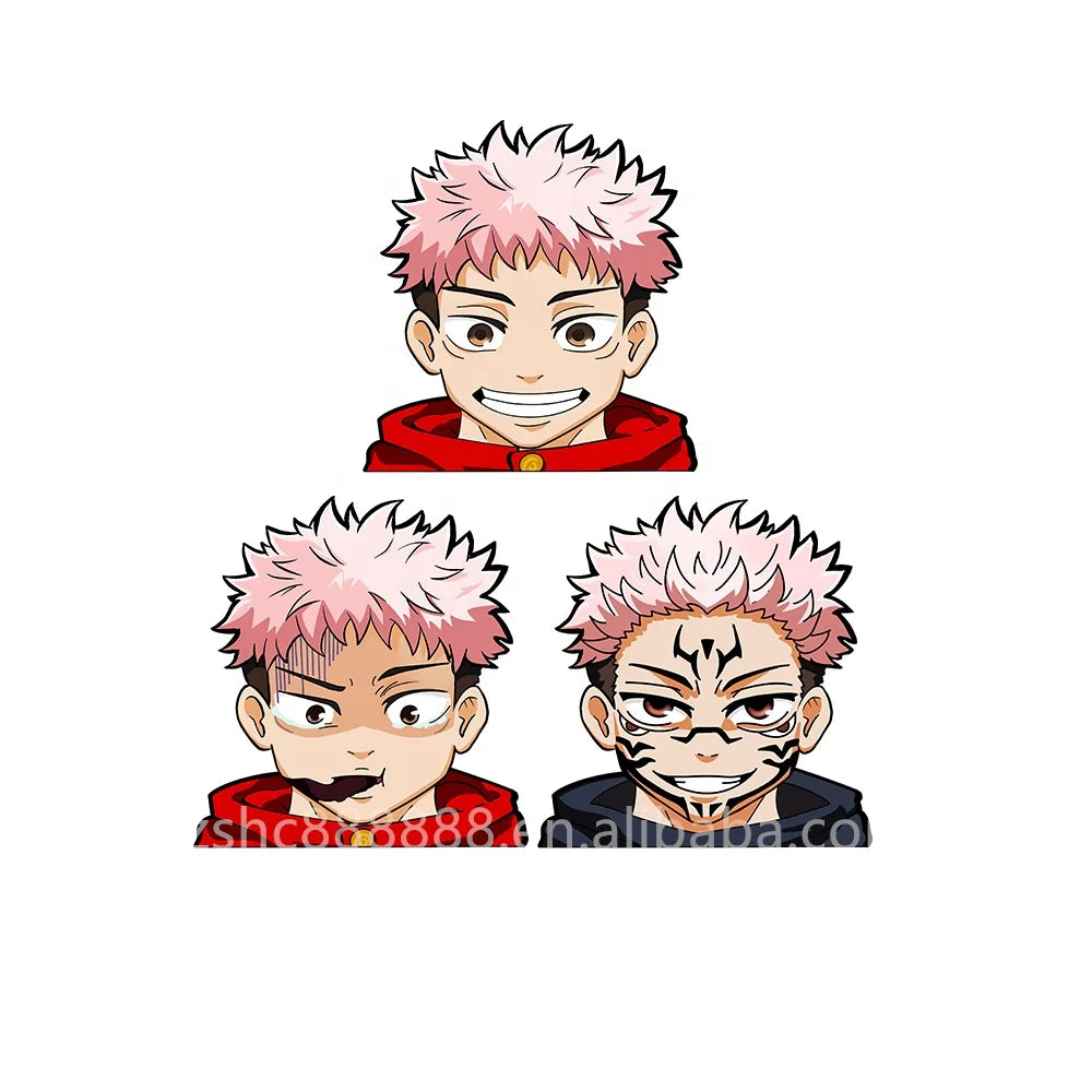 Wholesale Jujutsu Kaisen 3D Anime Lenticular Motion Stickers Waterproof Itadori Yuji Car Stickers
