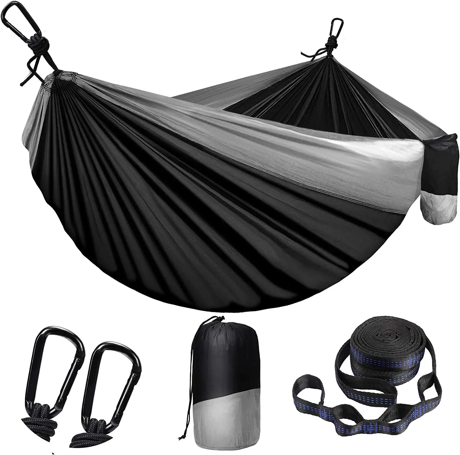 Woqi  2 Tree Straps Lightweight Nylon Parachute Hammocks Camping Hammock for Outdoor Double Single Portable Hammocks