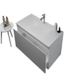 Solid Surface Modern Design Single-Hole Vanity Wall-Hung Sink Artificial Stone Bathroom Basin for Hotel Use