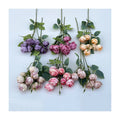 Wholesale 9 Head  Silk Artificial Rose Bud Bouquet  Peony Flowers Floral Wedding Decorations
