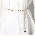 Korean Versatile Ladies Decorative Metal Chain Belt Alloy Pendant Waist Chain