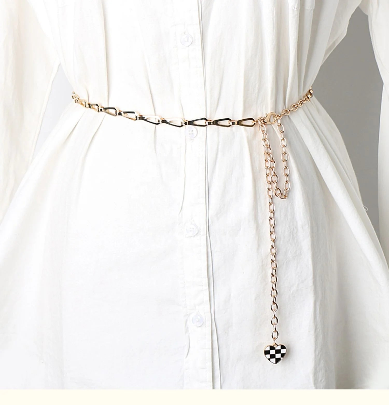 Korean Versatile Ladies Decorative Metal Chain Belt Alloy Pendant Waist Chain