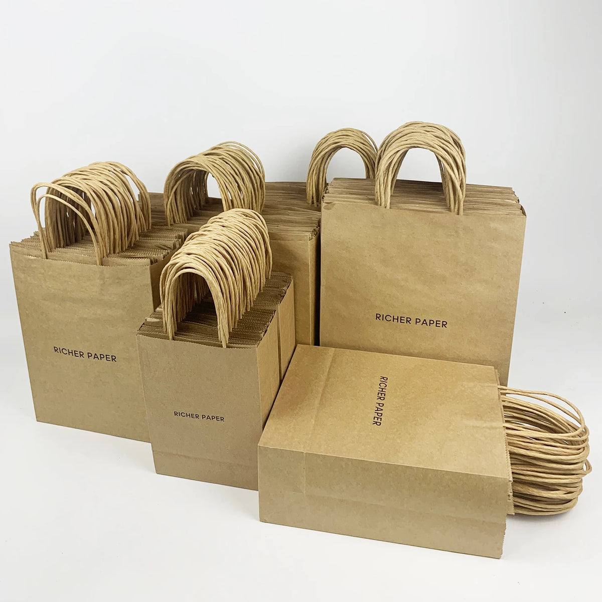 Custom Printed Kraft Paper Bags-Recyclable Shopping Clothing Gift & Food Takeaway Bags with Offset Printing for Sushi & Milk
