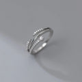 Unique Fashion Stylish Design 925 Sterling Silver CZ Pave Brief S925 Finger Ring Jewelry Women R00153