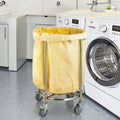 Commercial Hotel Equipment Stainless Steel 50kg Capacity LFGB Certified Hand Cart Trolley Laundry Trolley Wheel Garbage
