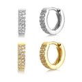 FUAMAY 18k Gold Thick Chunky Hoop Earrings Pendiente Aro Grueso Forma De U Zircon Hoop Earrings