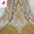 Bridal White Beads Lace Tulle Fabrics With Sequins 5 Yards for Wedding Collection  HY1740-4