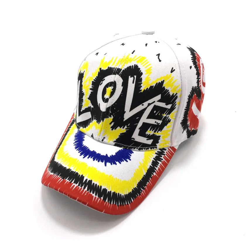 Custom Made High Quality Fashion 6 Panel Cotton Printing love Fancy Baseball Caps